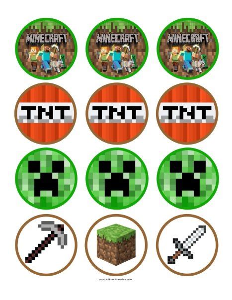 Minecraft Cupcakes Toppers – Free Printable