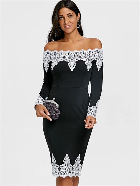 Kenancy 2018 Party Dresses Women Sexy Off The Shoulder Dress Lace Trim