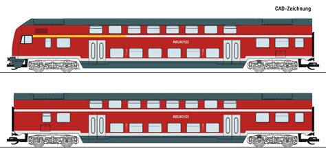 Roco 6280008 2er Set Doppelstockwagen Rot 1 Ep VI DB AG 130 50