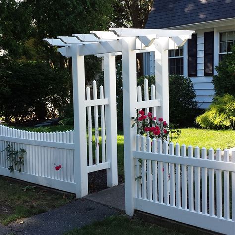 Trellis With Picket Fence Vinyl Garden Arbor With Gate Garden