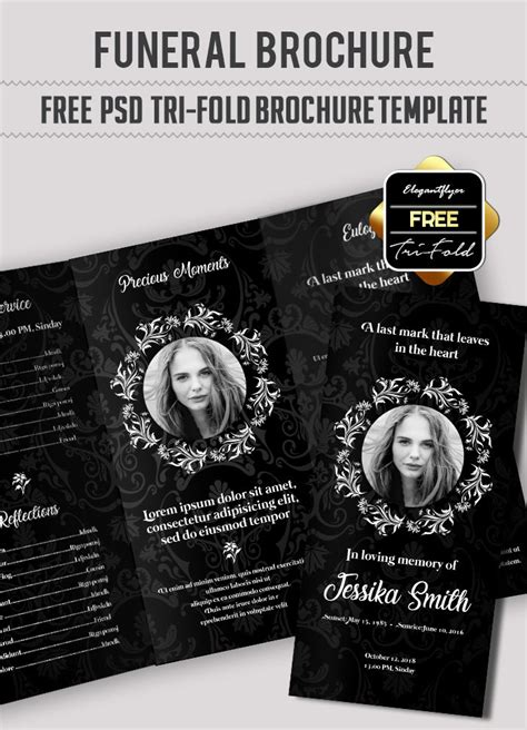 28+ Modern and Professional Free PSD Funeral Program Templates ...