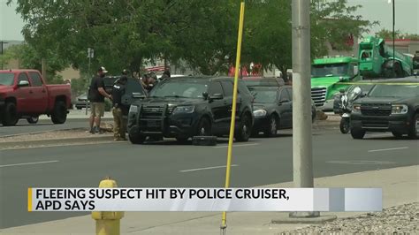 Albuquerque Police Car Hits Person Fleeing From Officers Department