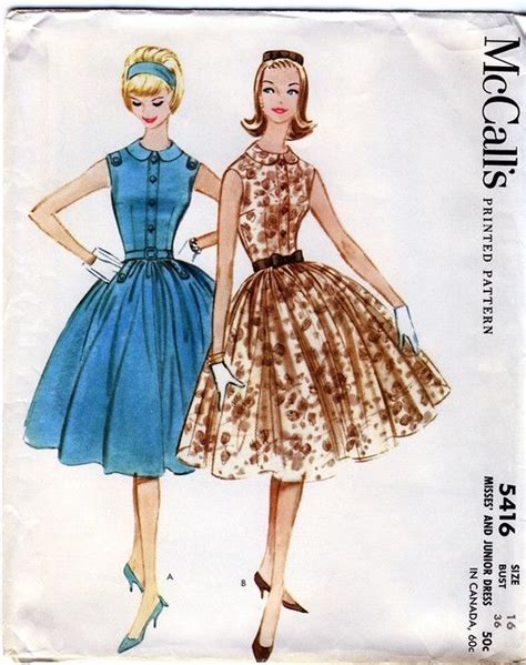 Mccall S Vintage S Misses Dress Sewing Pattern Etsy