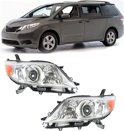 Amazon AKKON For Toyota Sienna Van Halogen Type Black Headlights