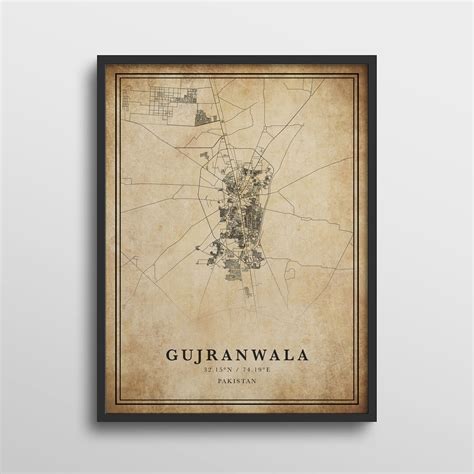 Gujranwala Map Pakistan Gujranwala Map Print Gujranwala Map - Etsy