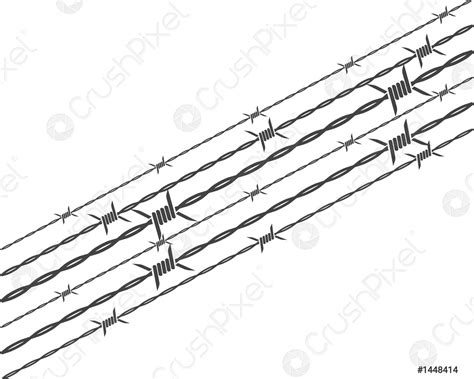 Barbed Wire Vector Illustration Stock Vector Crushpixel