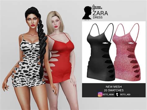 The Sims Resource Zara Dress Sims 4 Mods Clothes Sims 4 Clothing