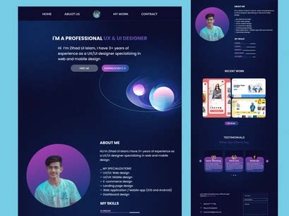 Personal Portfolio Website Ui Design by ZIHAD UL ISLAM ~ EpicPxls