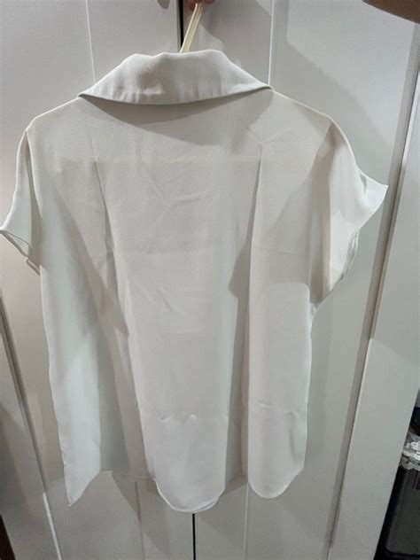 White Sheer Blouse, Women's Fashion, Tops, Blouses on Carousell