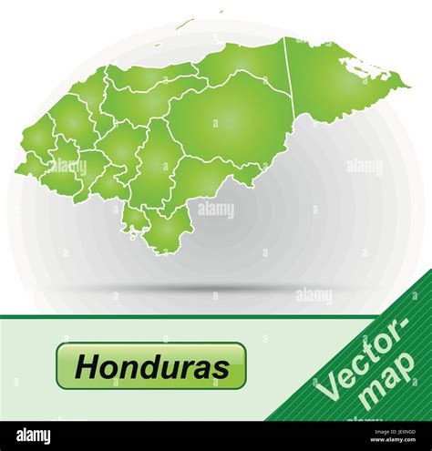 Mapa De La Frontera De Honduras Con Bordes En Verde Imagen Vector De