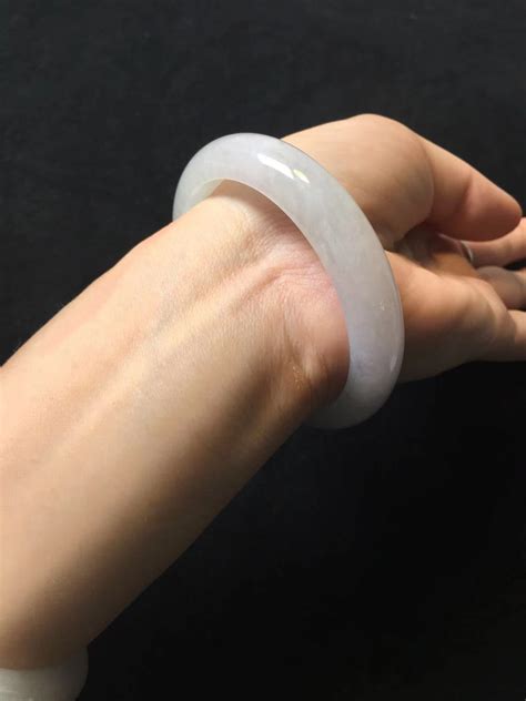 Natural Jadeite Bangle Mm Ice Species White Jadeite Wide Strip