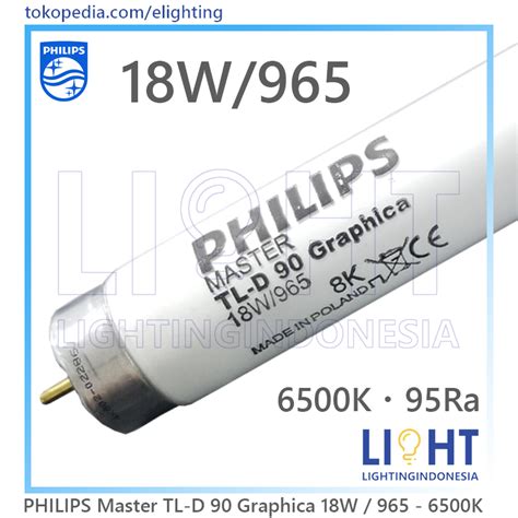 Philips Master TL D 90 Graphica 18W 965 Made In Poland Lampu Cek Warna