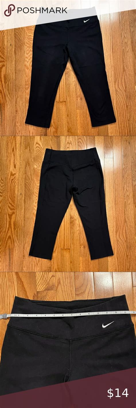 Nike Womens Dri Fit Black Capri Leggings Size S Guc Nike Pants