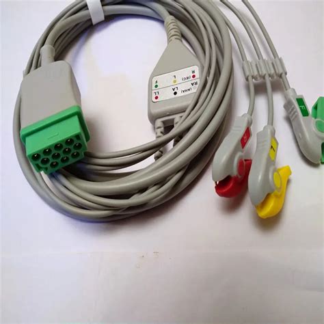 Free Shipping One Piece Leads Clip Grabber Ecg Ekg Cable Leadwire For