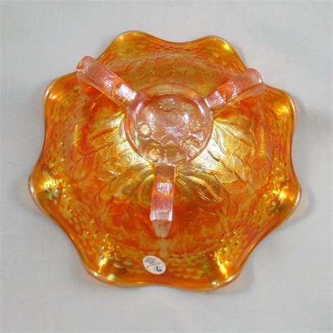 Fenton Lions Marigold Carnival Glass Footed Bowl Carnival Glass