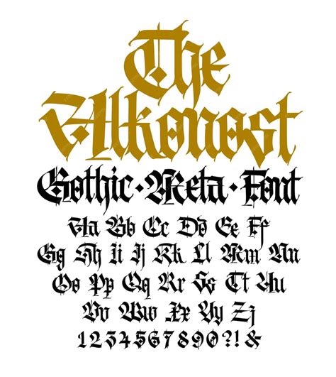 Готика прописные и строчные буквы средневековый современный стиль буквы ...