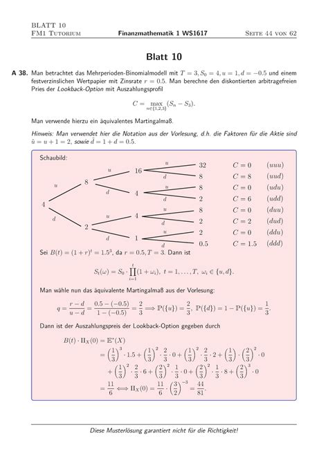 Fm Blatt L Sungen Blatt Fm Tutorium Seite Von