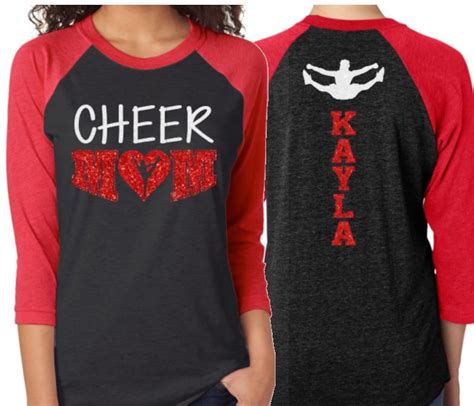 Glitter Cheer Mom Shirt Cheer Shirt 34 Sleeve Raglan Etsy