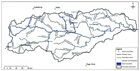 The Crocodile River Catchment Showing Nelspruit And Its Environs