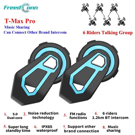 Freedconn Tmax Pro Intercom Motorcycle Helmet Bluetooth Interphone