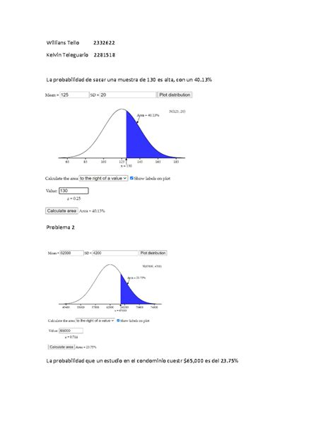 Repaso De Distribuciones Muestrales En Clase Estadística Ii Willians Tello 2332622 Kelvin