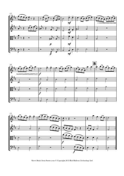 Bach Gavotte From Cello Suite No 6 Sheet Music For String Quartet