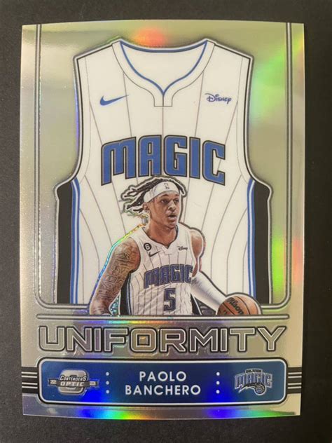 2022 23 Panini Contenders Optic Paolo Banchero Uniformity Silver RC NBA