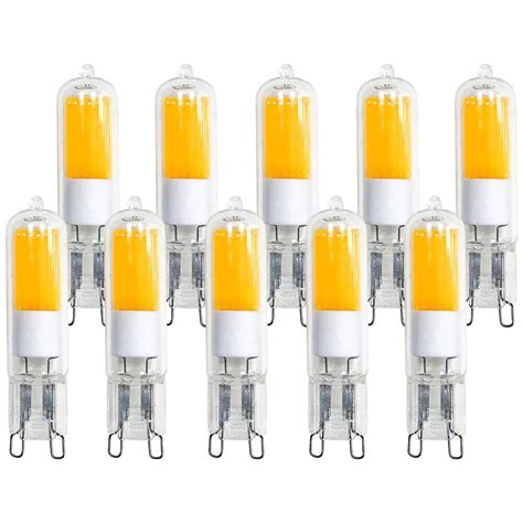 10 x LED COB Glas Stiftsockellampe 2W 20W G9 klar Retrofit warmweiß