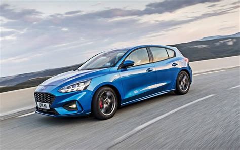 Download wallpapers Ford Focus, 2019, ST-Line Spec, blue hatchback, new ...