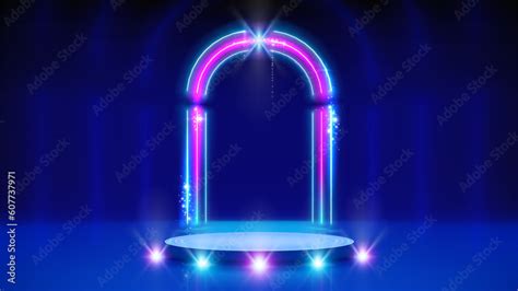 Neon Frame Led Arch Podium Stage Background Backdrop For