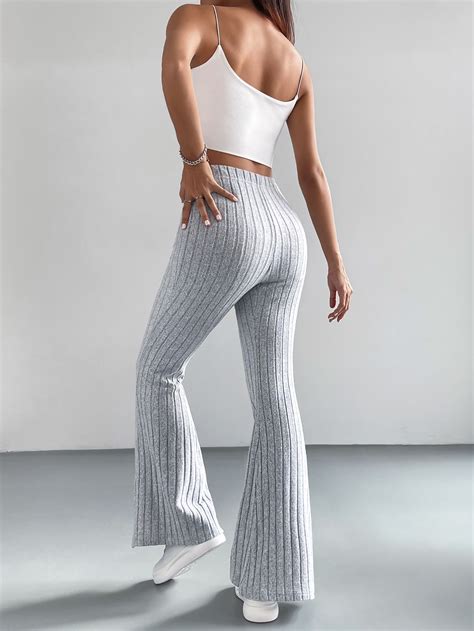 Shein Ezwear Pantalones Acampanados De Talle Alto Moda De Mujer Shein México