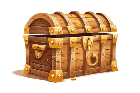 Premium Vector Wooden Treasure Chest Flat Vector Art Illustration