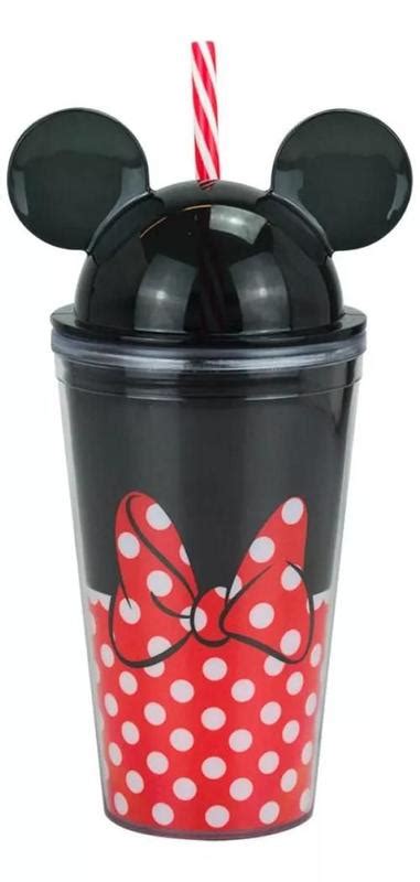 Copo Canudo Orelhas Minnie 450ml Disney Copos Magazine Luiza