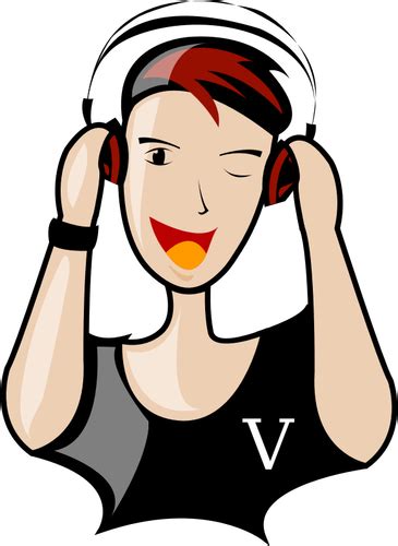 Dj Lady Vector Illustration Public Domain Vectors