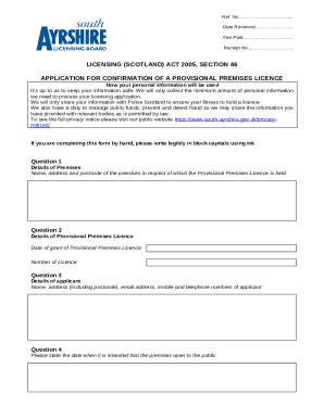 Application For Confirmation Of Provisional Premises Doc Template