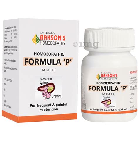 Bakson S Homeopathy Homoeopathic Formula P Tablet Buy Bottle Of 40 0