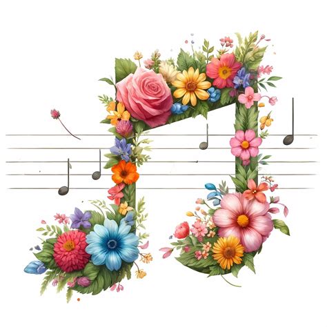 Music Notes Flowers Clipart High Quality Jpgs Floral Music Note