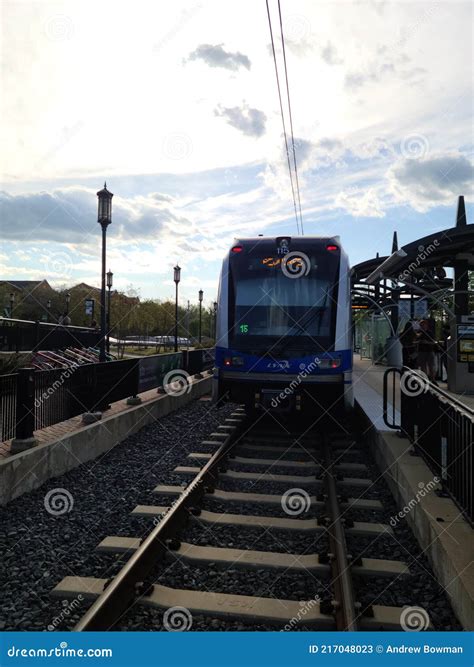 A Charlotte CATS LYNX Blue Line Light Rail Train at UNC Charlotte Main