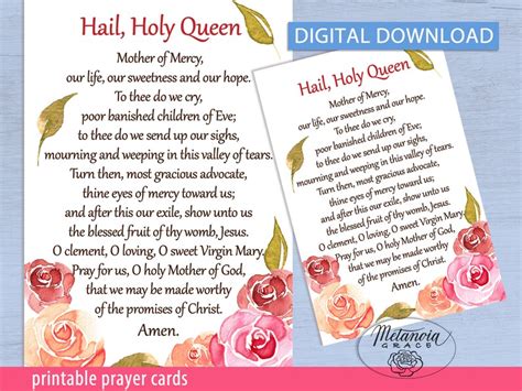 Hail Holy Queen Prayer Card Mother of Mercy Prayer Salve - Etsy