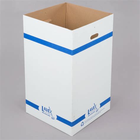 Lavex 40 Gallon White Corrugated Cardboard Trash And Recycling