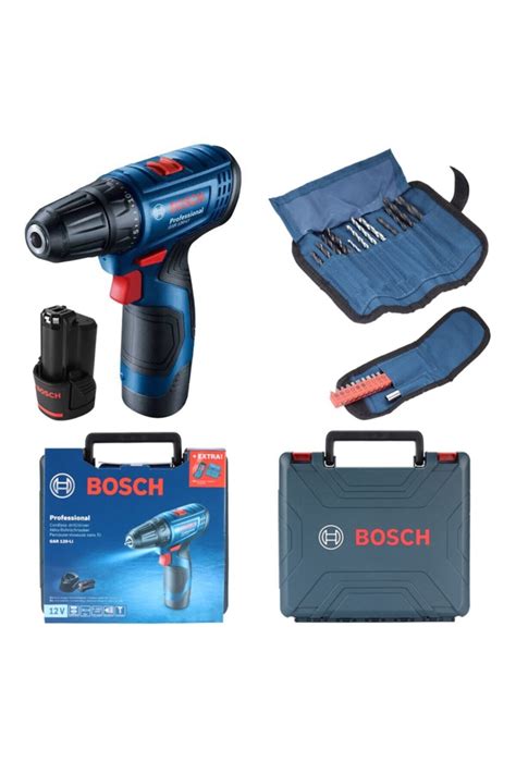 Wiertarko wkrętarka akumulatorowa Bosch GSR 120 LI 12V 2x2 0Ah 23 szt