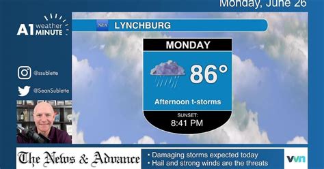 Monday morning Lynchburg weather video: Early afternoon storms likely