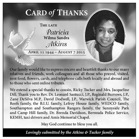 Patricia Atkins Obituary 2015 Unknown Bermuda The Royal Gazette