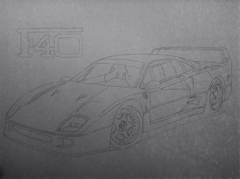 Basic outline created of a Ferrari F40. Ferrari F40, Outline, Basic ...