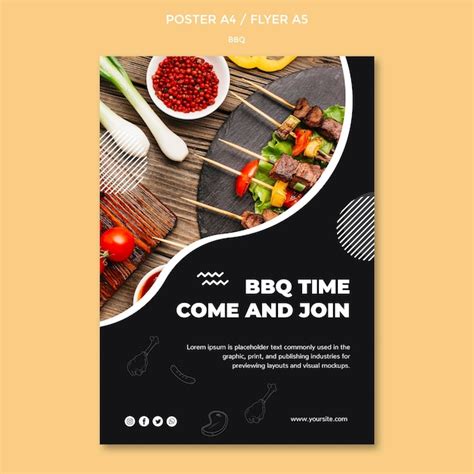 Free PSD | Bbq poster template design