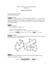 Hw Sol As Of Pdf Mse Polymer Science And Engineering