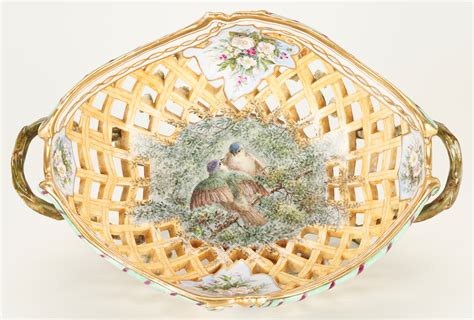 Lot Reticulated Porcelain Baskets Kpm Meissen Case Auctions