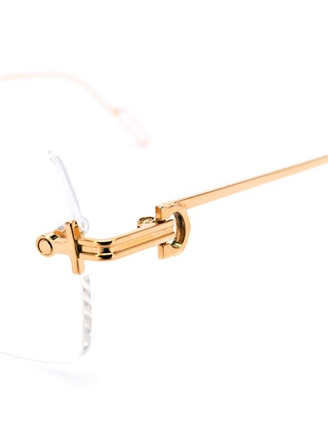 Cartier Eyewear Frameless Glasses Gold Farfetch