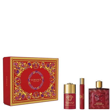 Versace Eros Flame 3pc T Set Edp 34 Oz 100 Ml Men Rafaelos