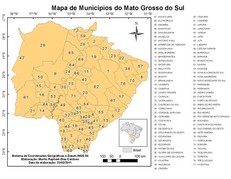 EE JOÃO PEDRO PEDROSSIAN BODOQUENA MS Mapa do Mato Grosso do Sul